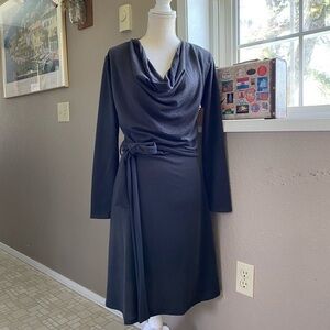 Za Zen gray long sleeve cowl neck dress, Sz. M/L
